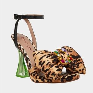 Betsey Johnson Pollie Leopard bow multi heel - statement heel